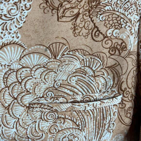 Tori Richard Shirt Mens Medium Brown Bandana Print Short Sleeve Button Up Casual - Picture 3 of 9